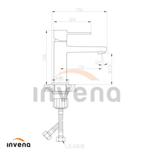 BU-02-001 WASHBASIN MIXER GLAMOUR chrome schita