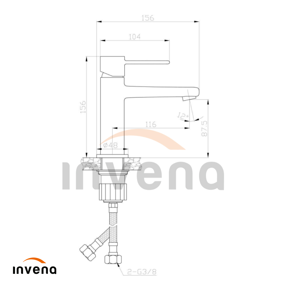 BU-02-004 WASHBASIN MIXER GLAMOUR INVENA TREND black schita