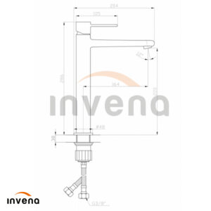 BU-02-W01 BATERIA UMYWALKOWA WYSOKA GLAMOUR INVENA TREND CHROM schita