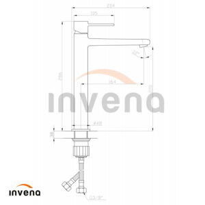 BU-02-W09 height washbasin mixer glamour gold schita