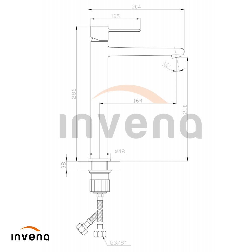 BU-02-W09 height washbasin mixer glamour gold schita