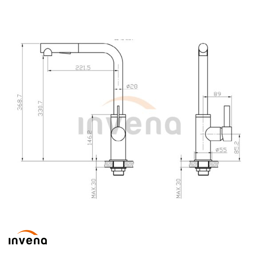 BZ-48-W04 KITCHEN MIXER PRETO schita