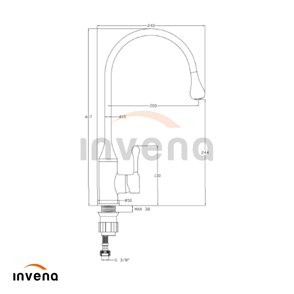 BZ-55-L03 KITCHEN MIXER PINGO BEIGE schita