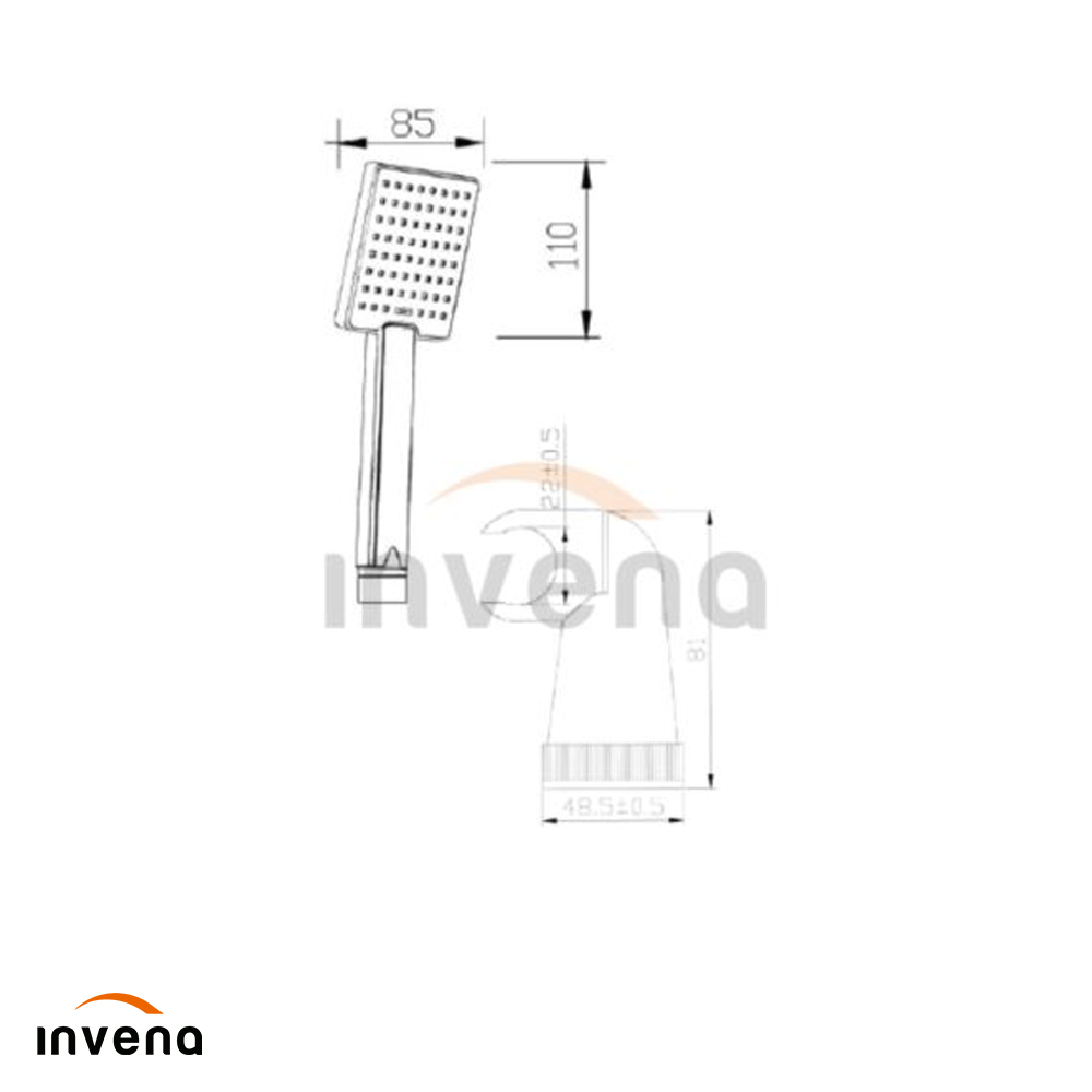 AU-31-M04 ONE-POINT SHOWER SET MINI PATRAS BLACK schita