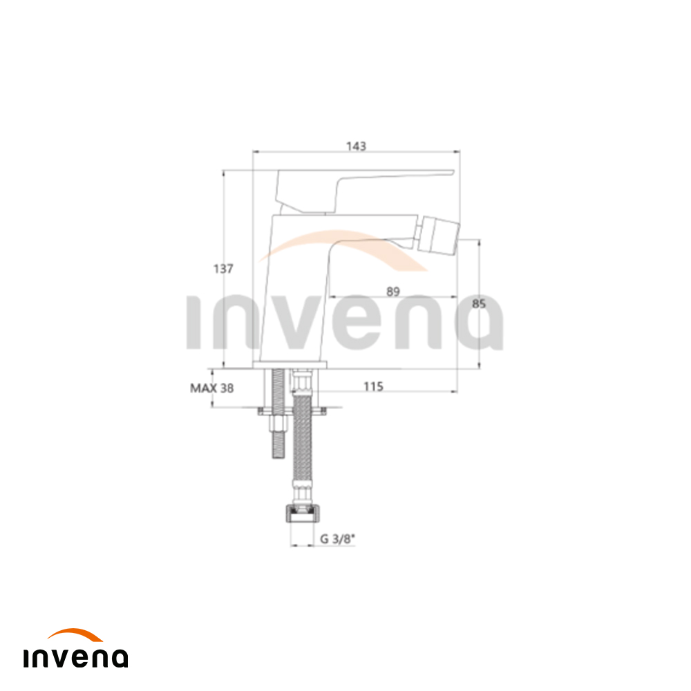 BB-09-004 BIDET MIXER PAROS BLACK schita