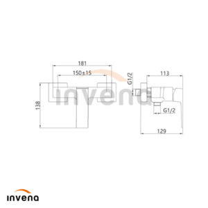 BN-09-004 SHOWER MIXER PAROS BLACK schita