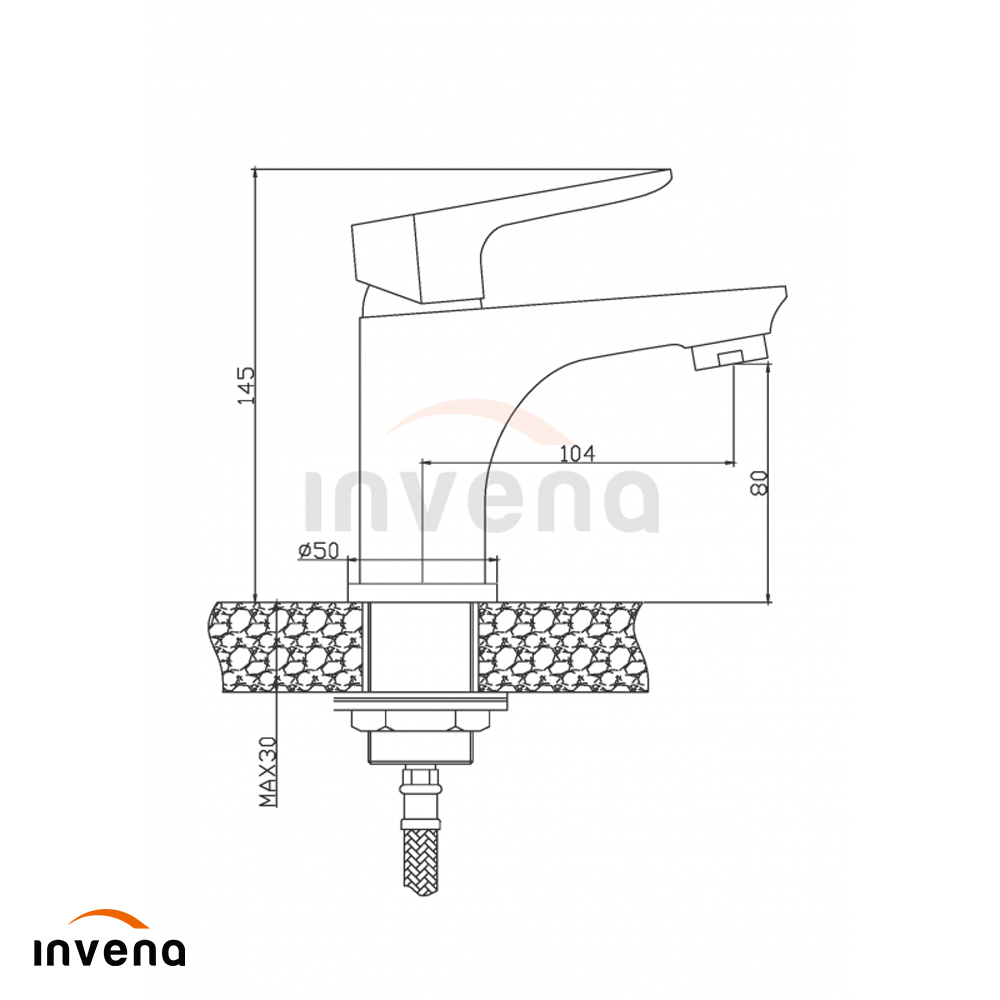 BU-19-005 WASHBASIN MIXER DOKOS GRAPHITE CHROME schita