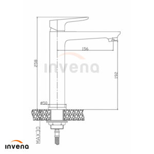BU-19-W02 HEIGHT WASHBASIN MIXER DOKOS WHITE CHROME schita