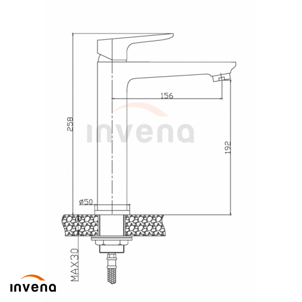 BU-19-W02 HEIGHT WASHBASIN MIXER DOKOS WHITE CHROME schita
