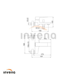 BW-09-004 BATH MIXER PAROS BLACK schita