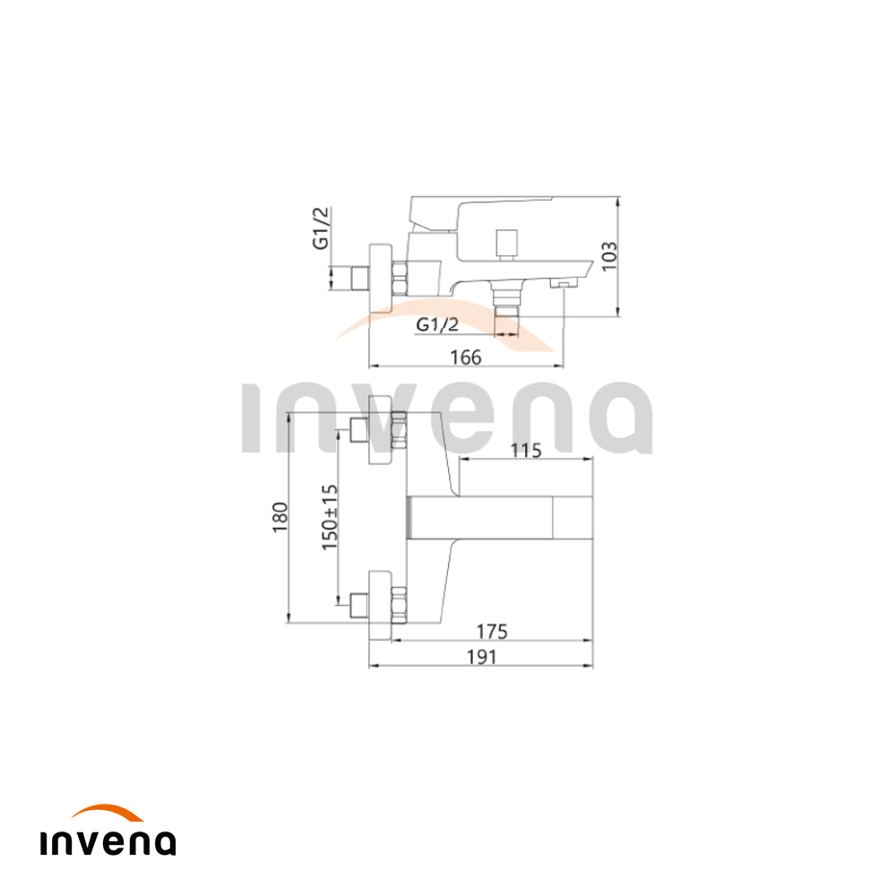 BW-09-004 BATH MIXER PAROS BLACK schita