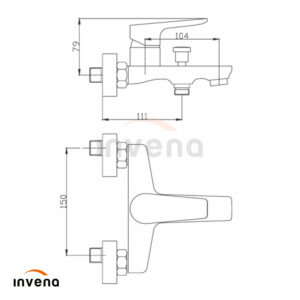 BW-19-002 BATH MIXER DOKOS WHITE CHROME schita