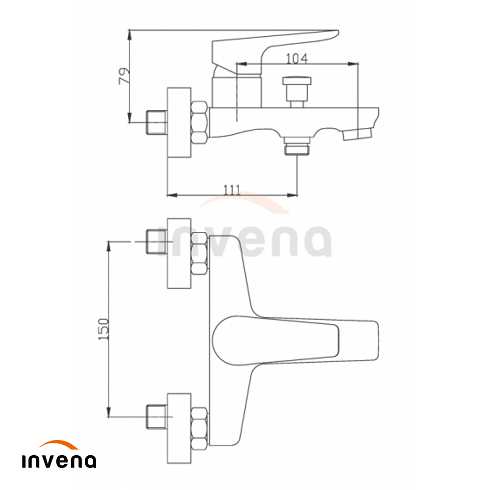 BW-19-002 BATH MIXER DOKOS WHITE CHROME schita