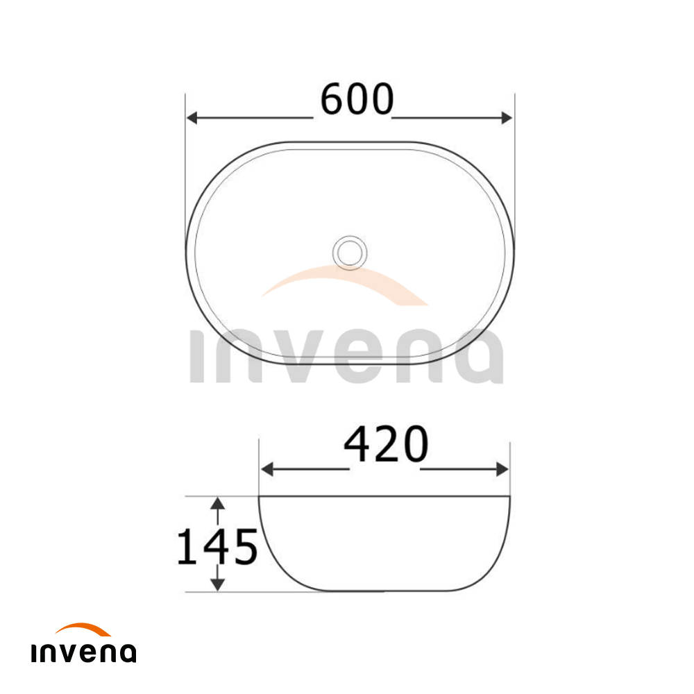CE-09-005 OVAL CONTERTOP WASHBASIN 60 M TEJA schita