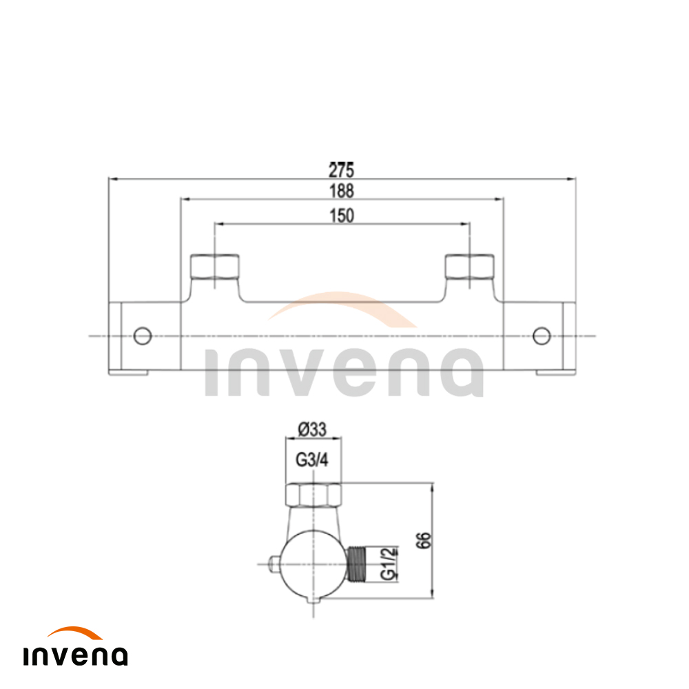 BT-00-001 Thermostatic shower mixer tap schita
