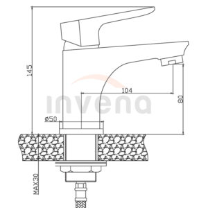 BU-19-001 Washbasin mixer DOKOS chrome schita