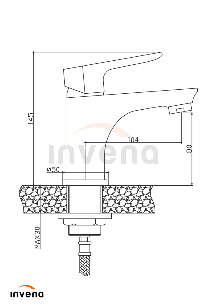 BU-19-001 Washbasin mixer DOKOS chrome schita
