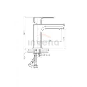 BU-28-001 Washbasin mixer NYKS, chrome schita