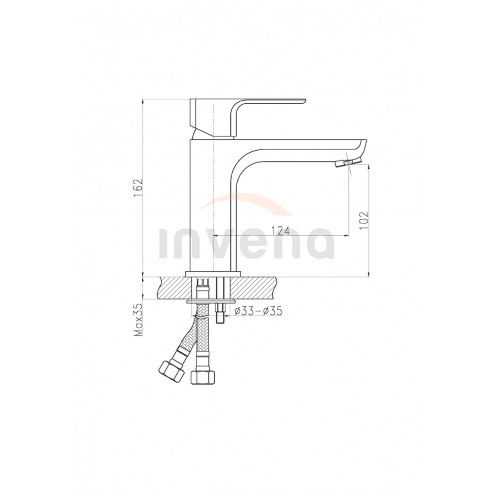 BU-28-001 Washbasin mixer NYKS, chrome schita