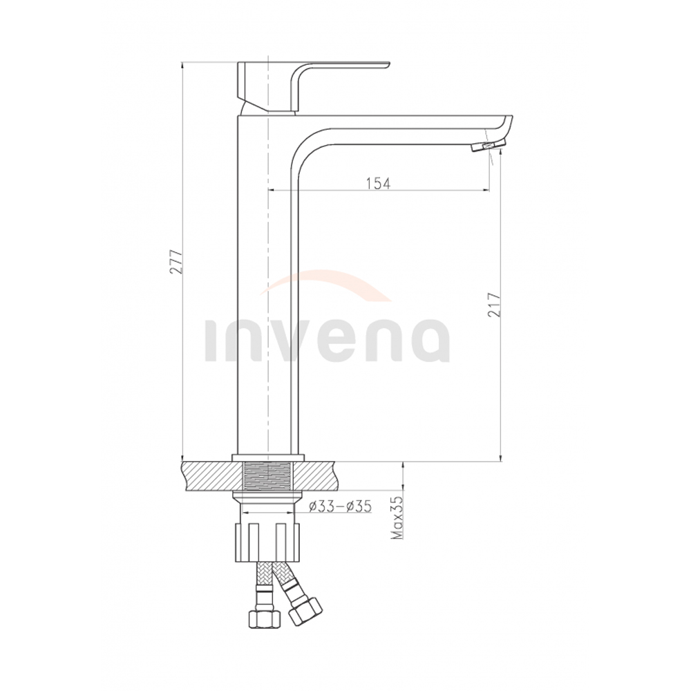 BU-28-W01 Height washbasin mixer NYKS chrom schita