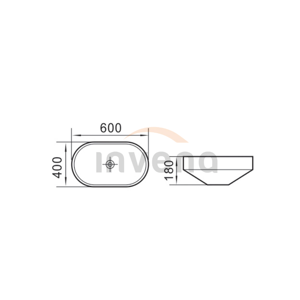 CE-28-060 In-countertop washbasin NIKE, 60 cm,oval schita