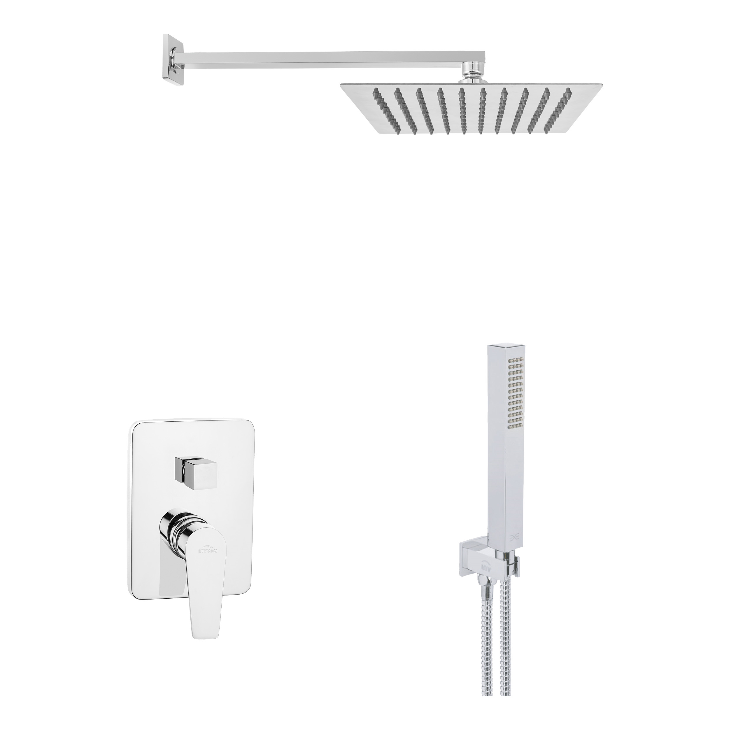 Sistem de duș încastrat 2 funcții Invena DOKOS crom