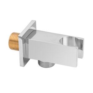 Conector de duș unghiular cu suport Invena crom Accesorii Lavare.ro