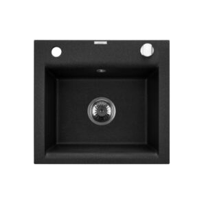 Chiuvetă de bucătărie din granit fără tavită de scurgere Invena TESALIA cu sifon crom Chiuvete bucătărie Lavare.ro
