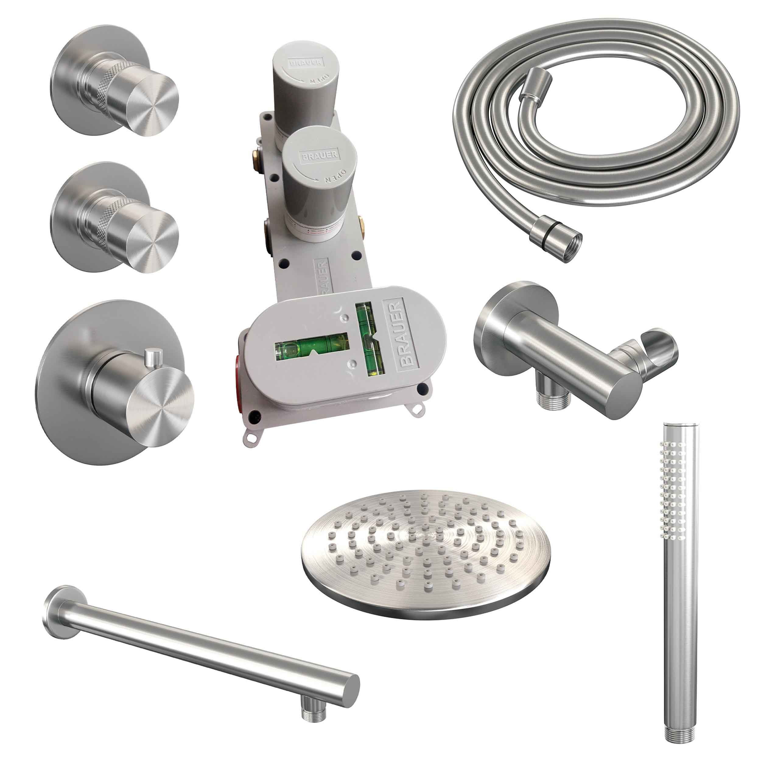 Set de duș încastrat 2 funcții cu pălărie de 20 cm Brauer Edition Set 01