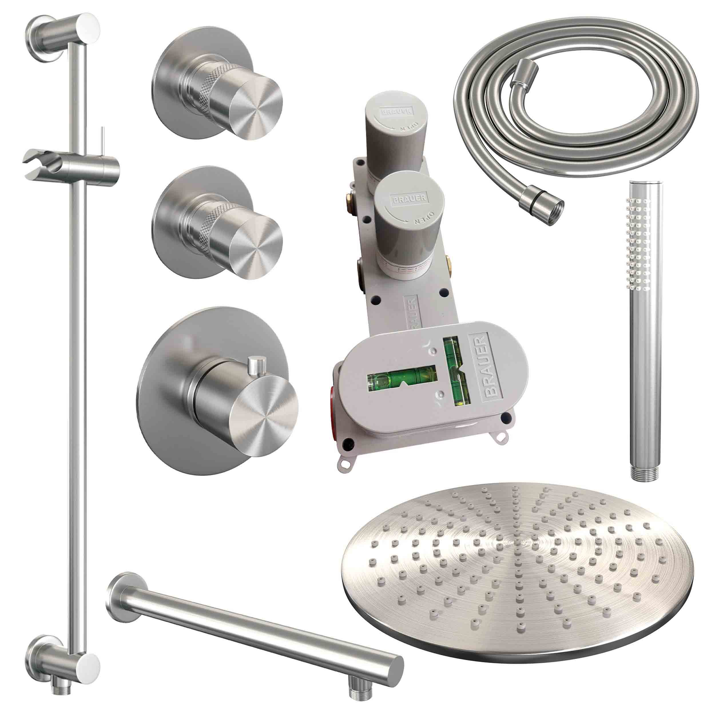 Set de duș încastrat 2 funcții cu pălărie de 30 cm Brauer Brushed Edition Set 14