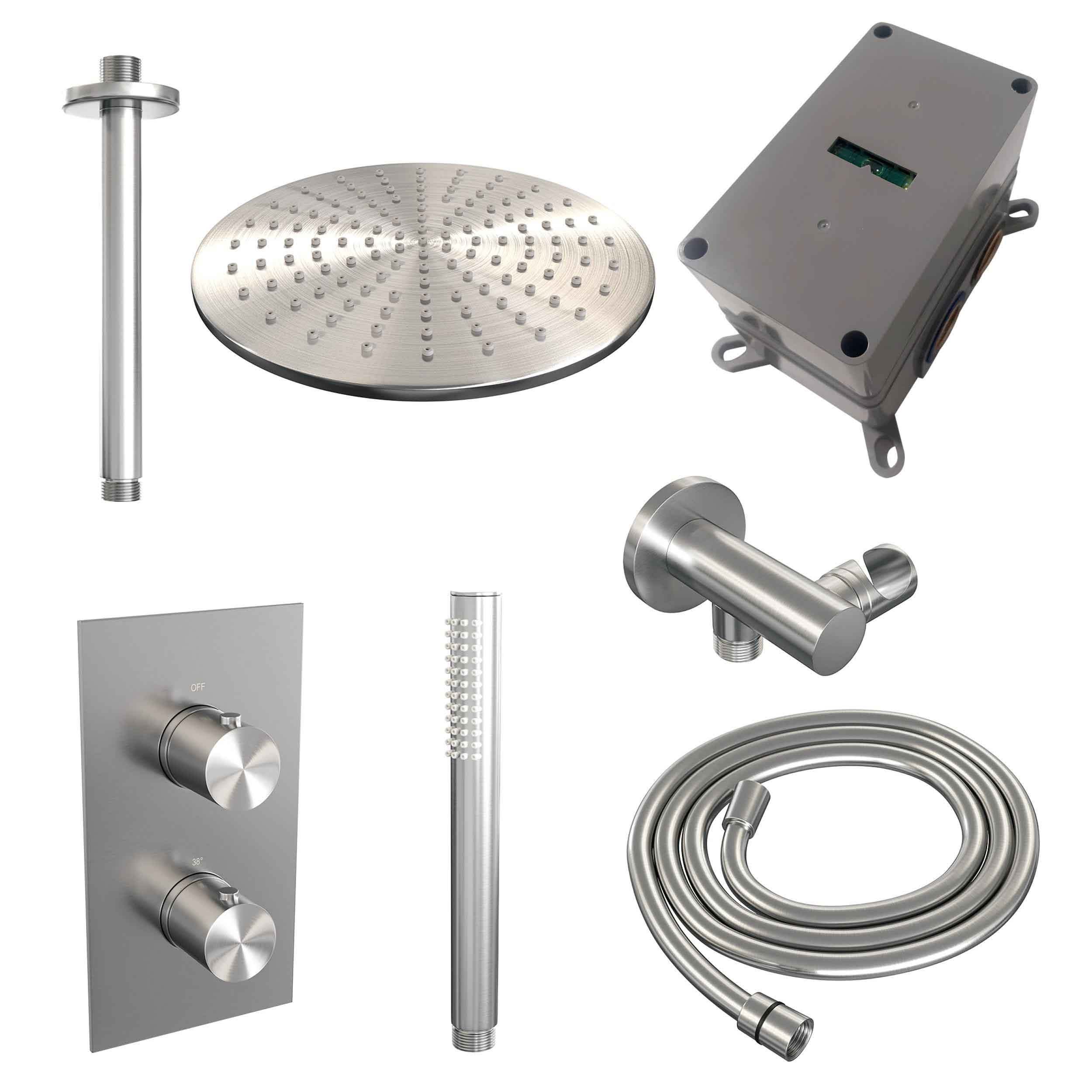 Set de duș încastrat 2 funcții cu pălărie de 30 cm Brauer Edition Set 30
