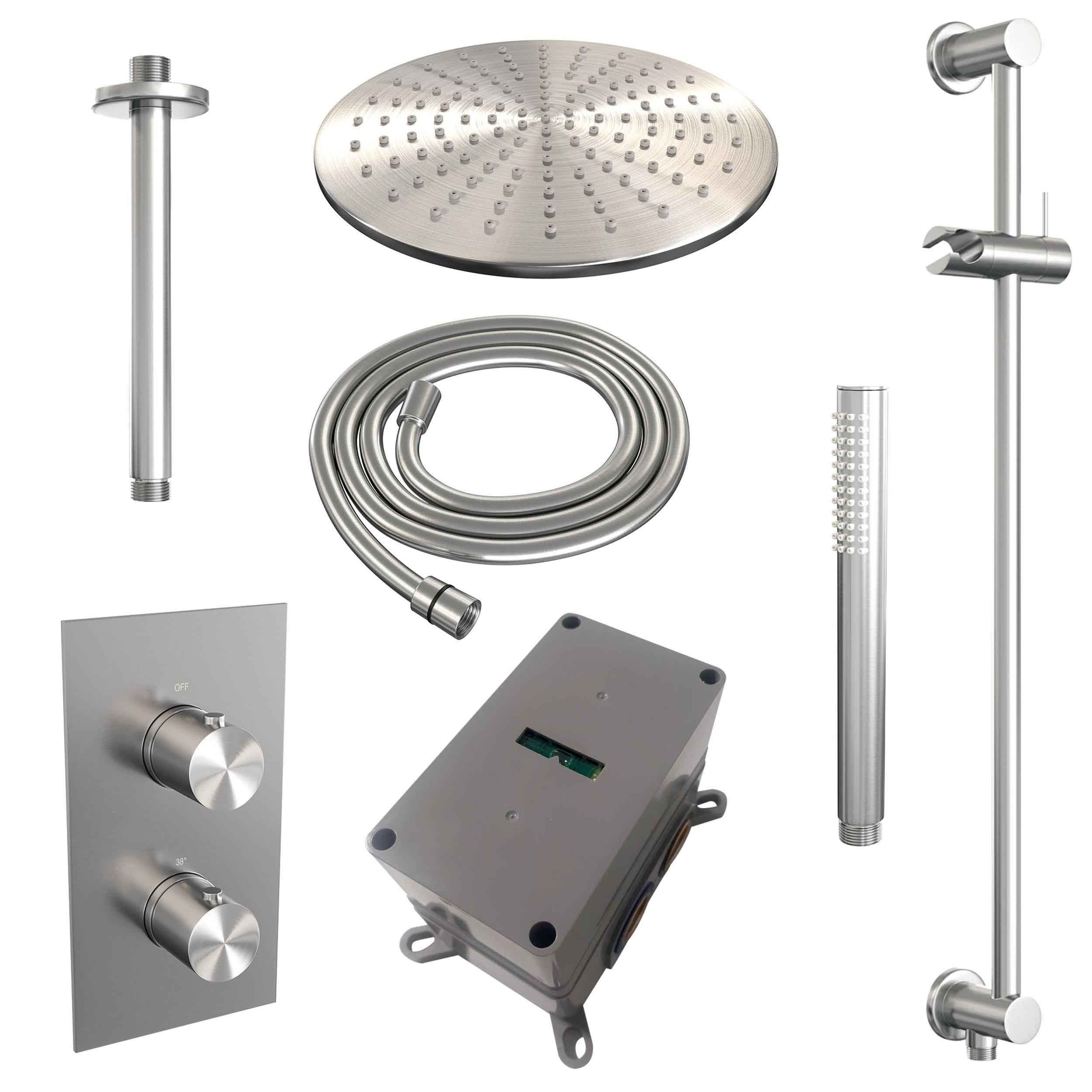 Set de duș încastrat 2 funcții cu pălărie de 30 cm Brauer Brushed Edition Set 42