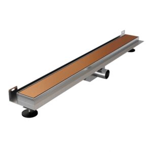 Rigolă de duș Brauer Copper cu grilă multifuncțională și flanșă din oțel inoxidabil cu fixare pe perete în culoarea cuprului Rigole duş Lavare.ro