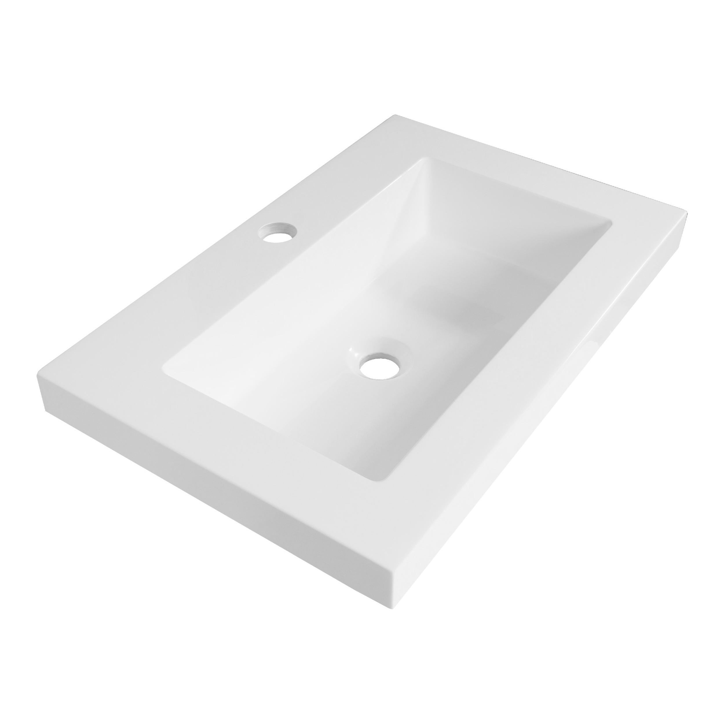 Lavoar pentru mobilier cu formă dreptunghiulară, cu gaură de baterie Brauer iChoice XXS alb