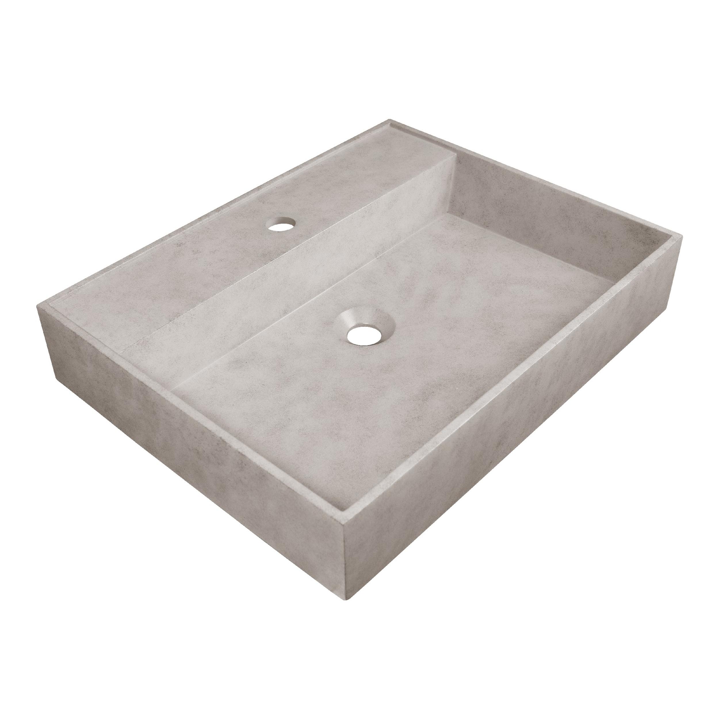 Lavoar pentru mobilier cu formă dreptunghiulară, cu gaură de baterie Brauer iChoice Beton cu aspect de beton finisat