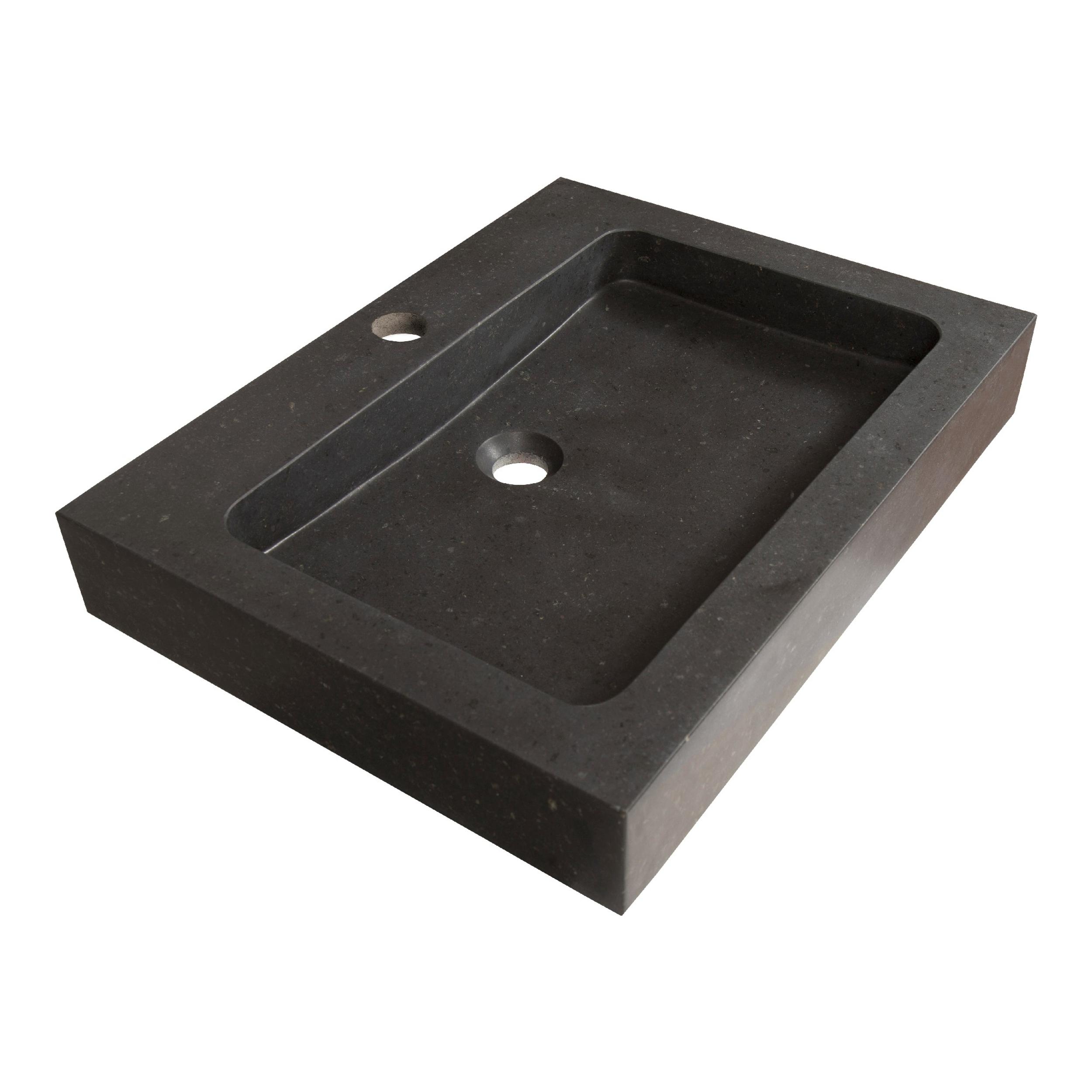 Lavoar pentru mobilier cu formă dreptunghiulară, cu gaură de baterie Brauer iChoice Black Spirit negru basalt