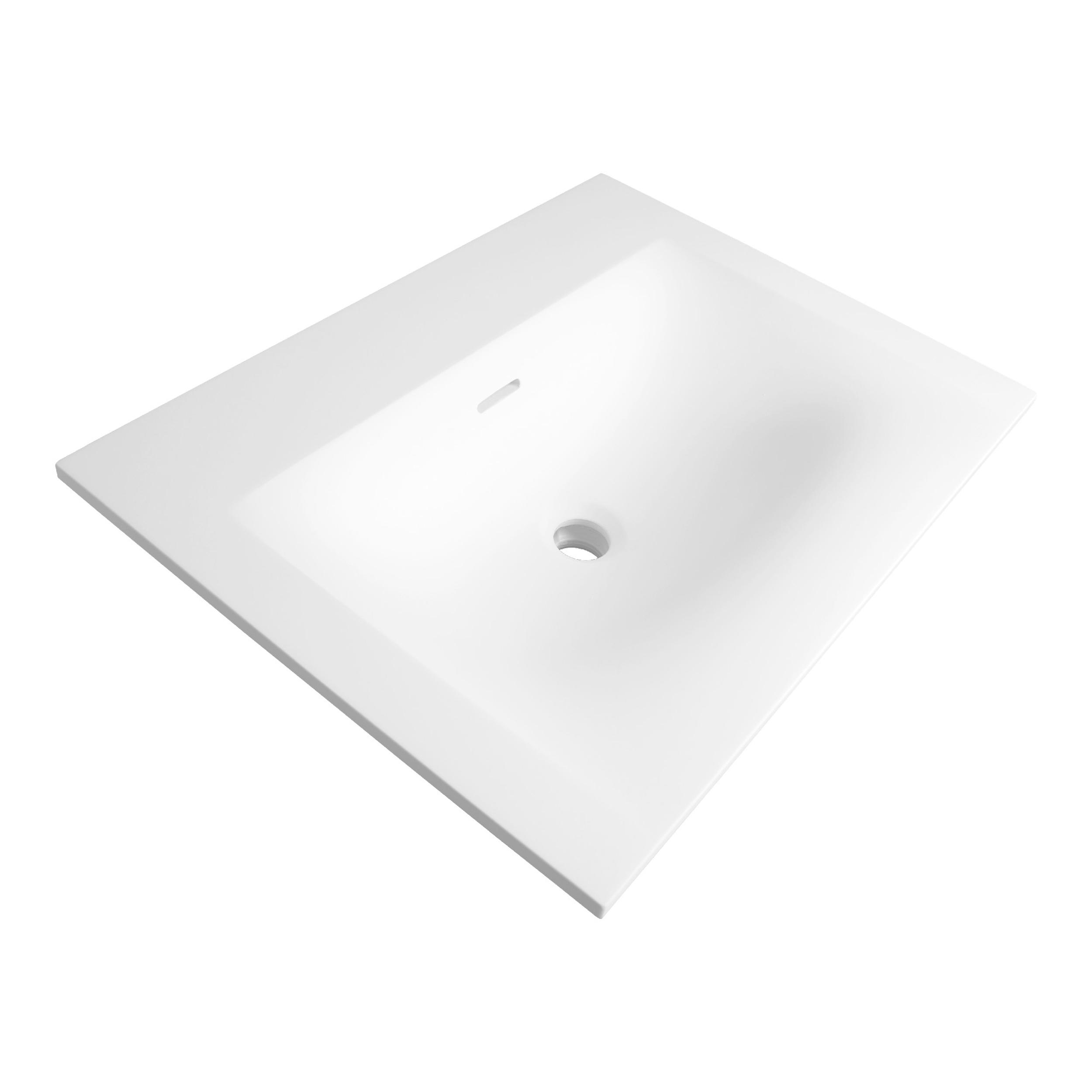 Lavoar pentru mobilier cu formă dreptunghiulară, fără gaură de baterie Brauer iChoice Furiosa alb mat