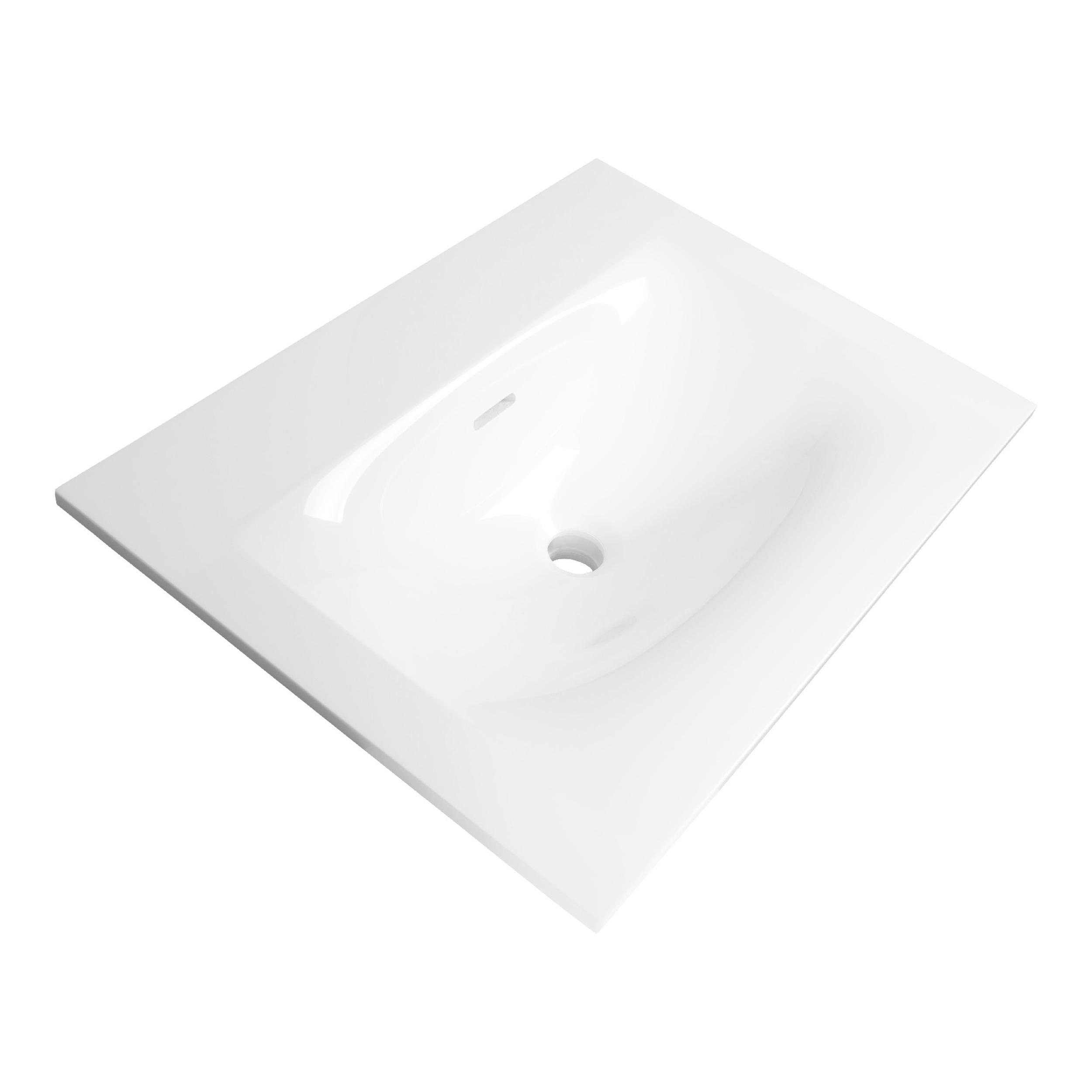 Lavoar pentru mobilier cu formă dreptunghiulară, fără gaură de baterie Brauer iChoice Furiosa alb lucios