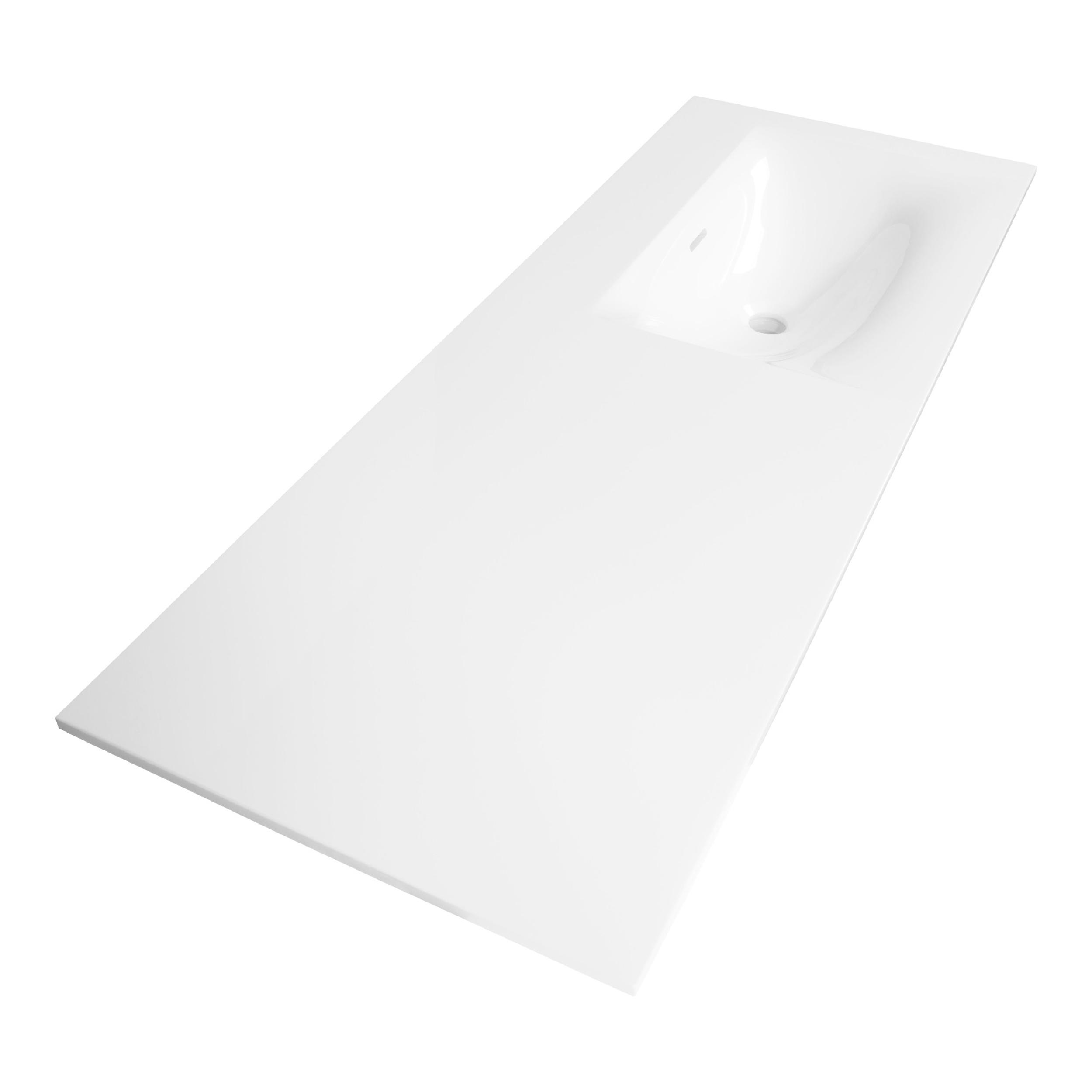 Lavoar pe partea dreaptă pentru mobilier cu formă dreptunghiulară, fără gaură de baterie Brauer iChoice Furiosa alb lucios