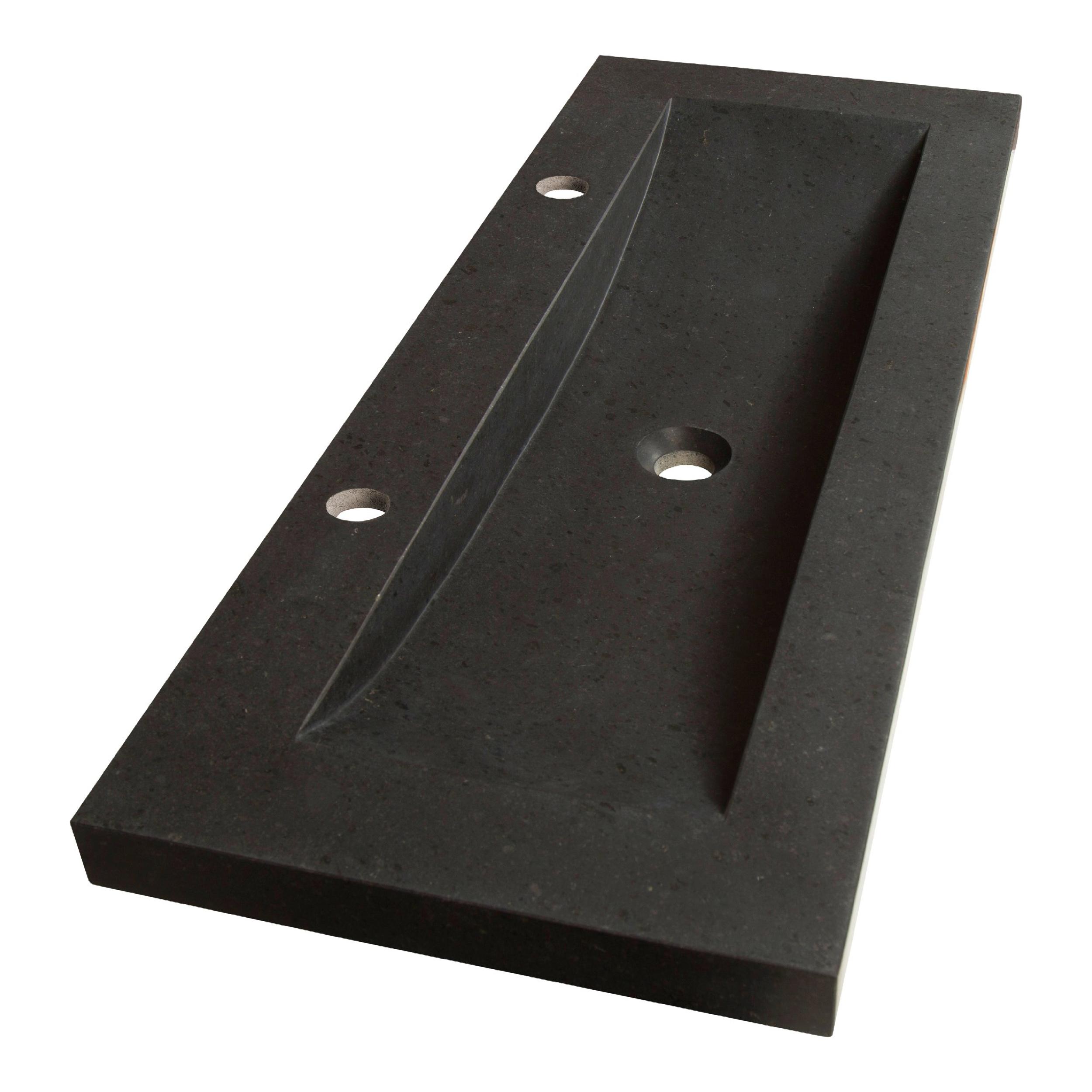 Lavoar pentru mobilier cu formă dreptunghiulară, cu 2 găuri de baterie Brauer iChoice Corestone SMALL negru basalt