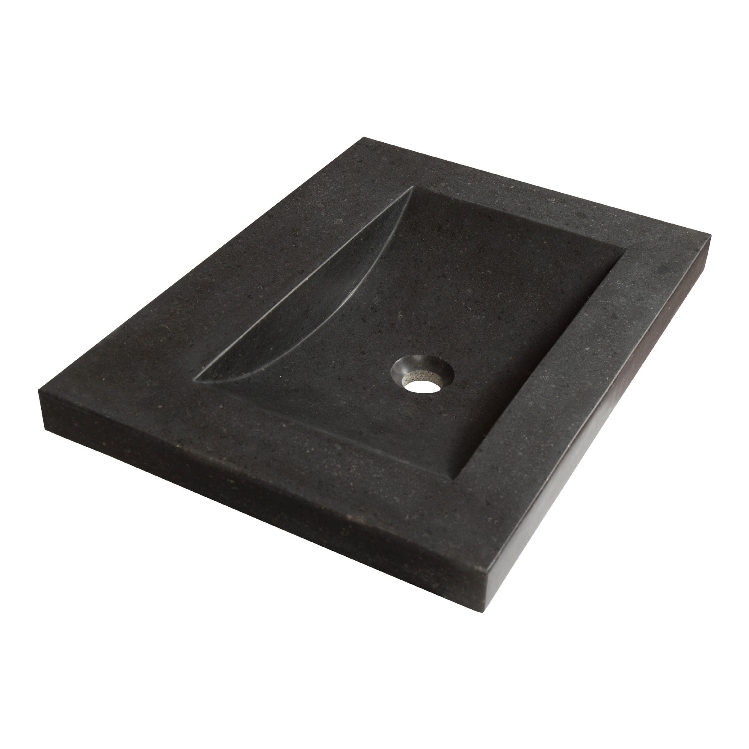 Lavoar pentru mobilier cu formă dreptunghiulară, fără gaură de baterie Brauer iChoice Corestone basalt gri mat