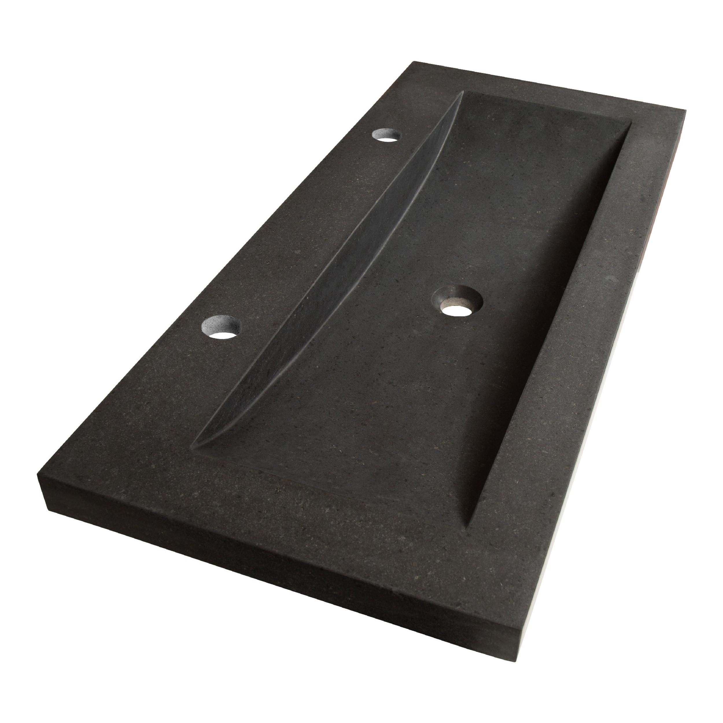 Lavoar pentru mobilier cu formă dreptunghiulară, cu 2 găuri de baterie Brauer Corestone iChoice basalt gri mat