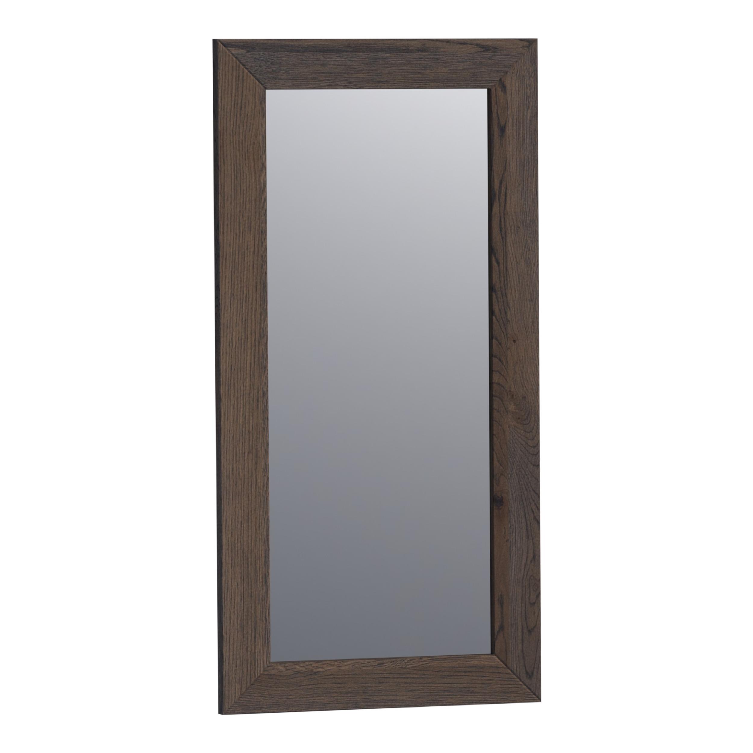 Oglindă dreptunghiulară pentru baie, cu ramă din stejar masiv, Brauer iChoice Massief Eiken Black Oak