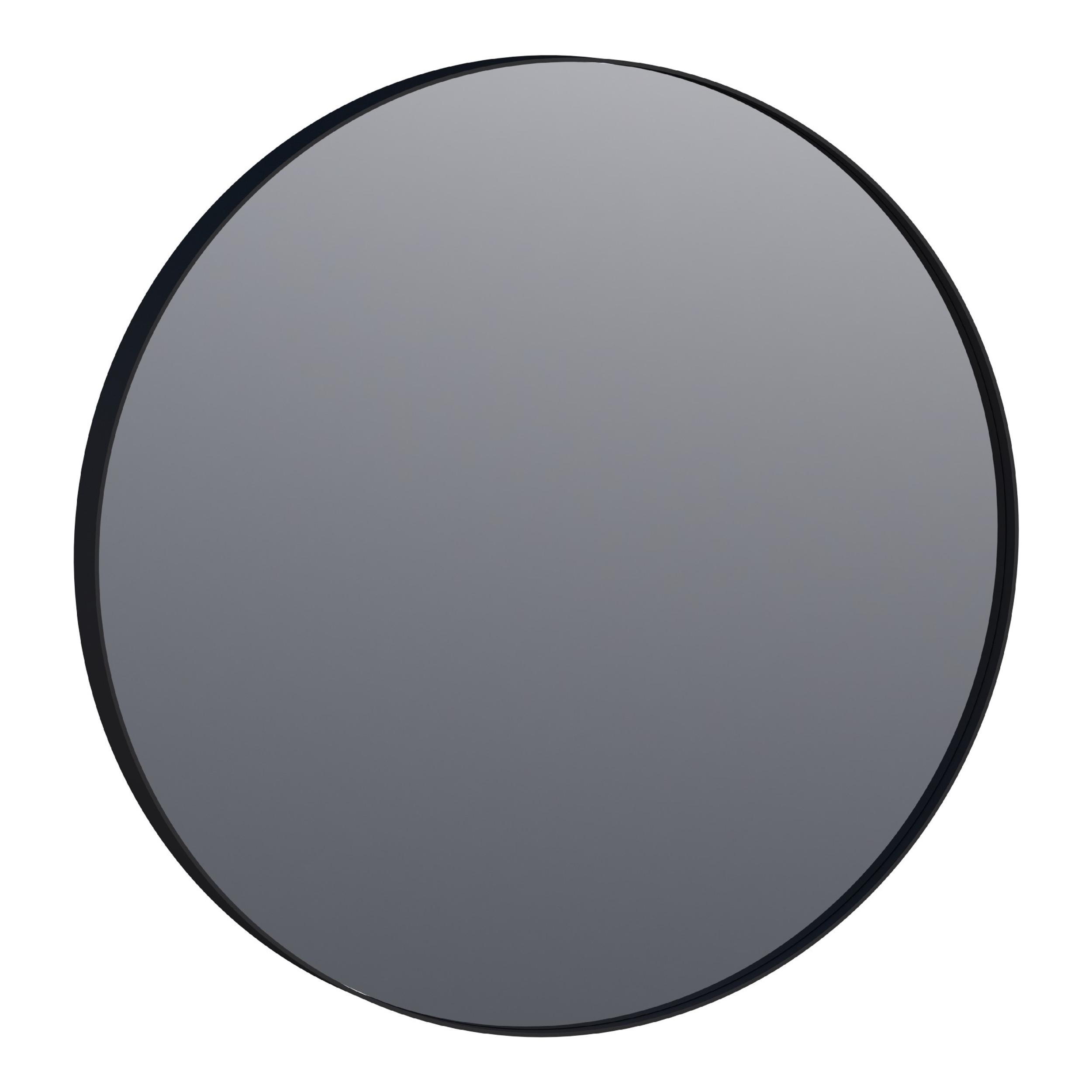 Oglindă rotundă pentru baie Brauer iChoice Silhouette Rond 70 cu ramă de aluminiu neagră, diametru 70 cm