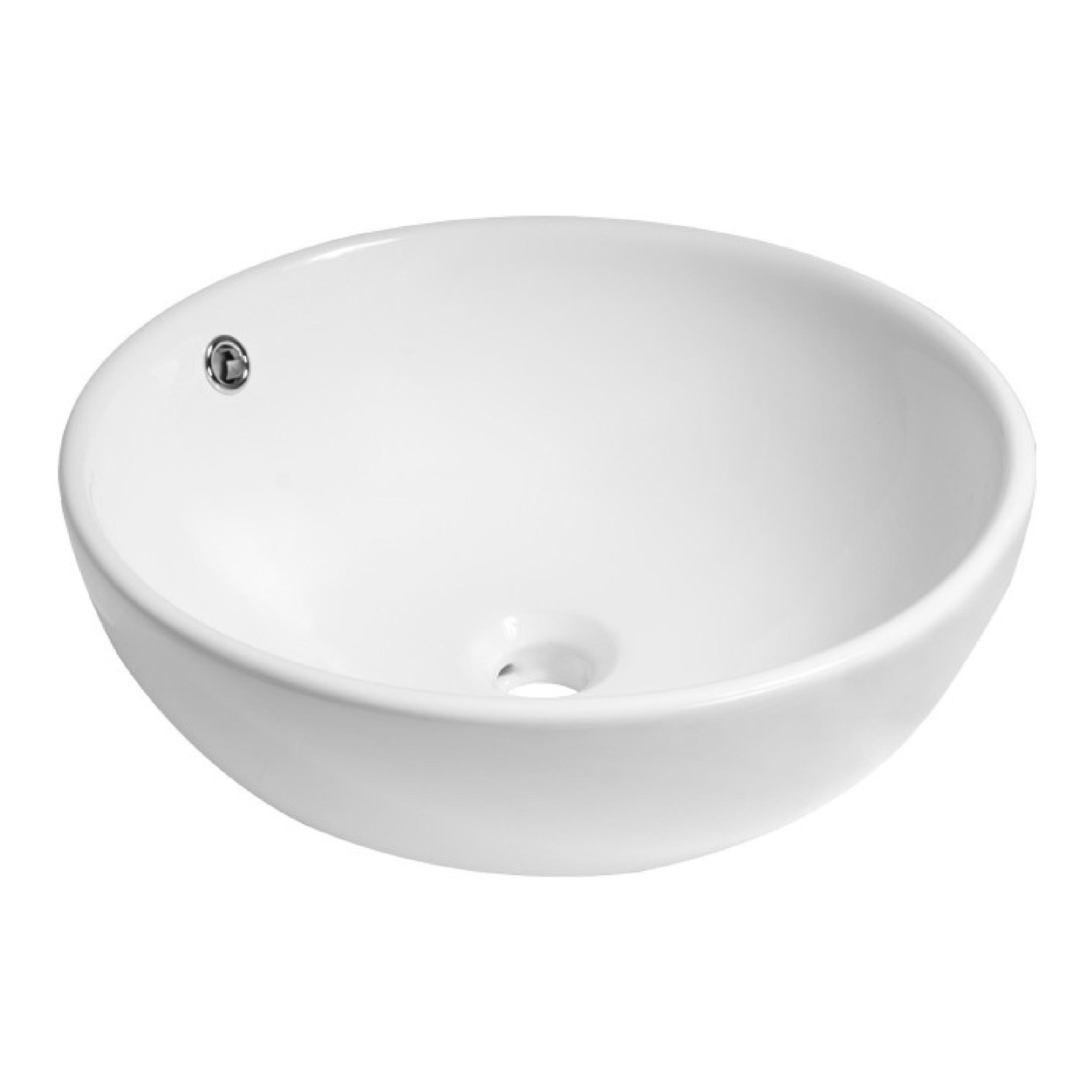 Lavoar de blat, ceramic, rotund Brauer iChoice Kos alb lucios 43 cm