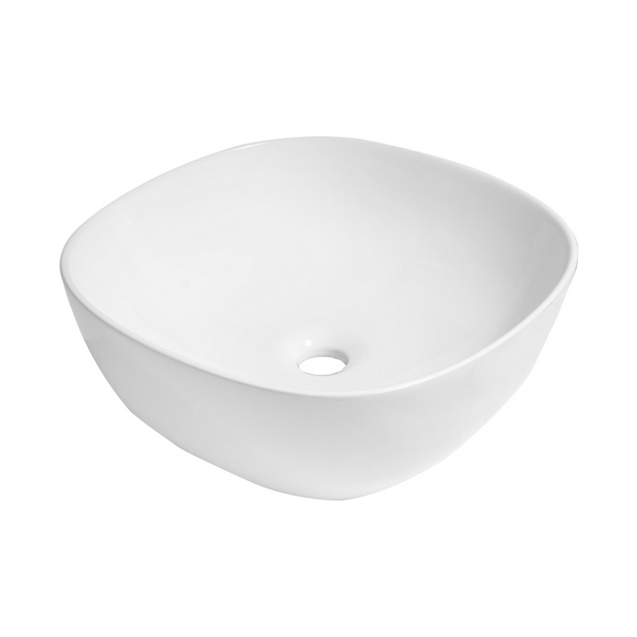Lavoar de blat cu forme rotunjite Brauer iChoice San Savana alb lucios 41 cm
