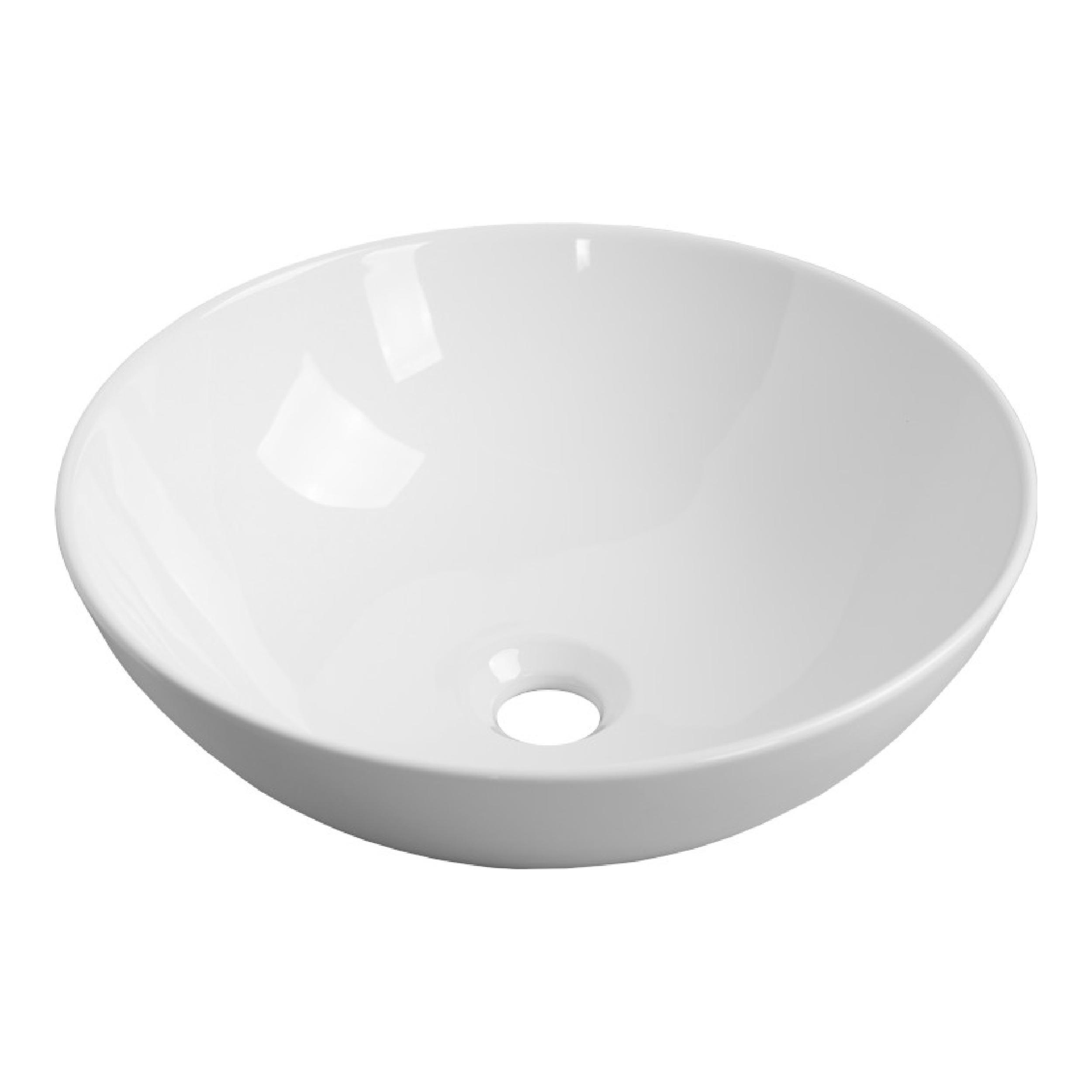 Lavoar de blat ceramic rotund Brauer iChoice San Salvo alb lucios 40 cm