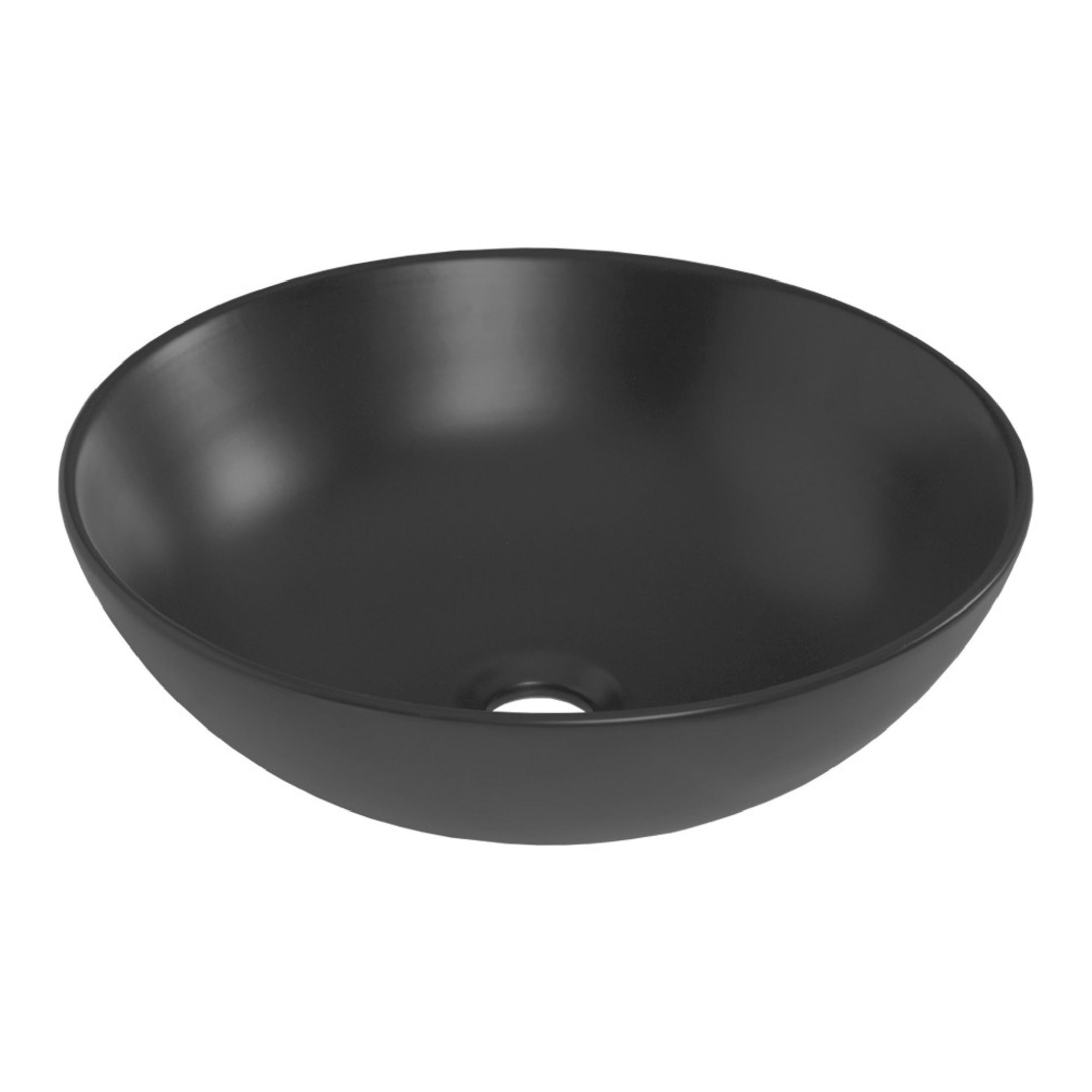 Lavoar de blat, ceramic, rotund Brauer iChoice San Amigo negru mat 40 cm