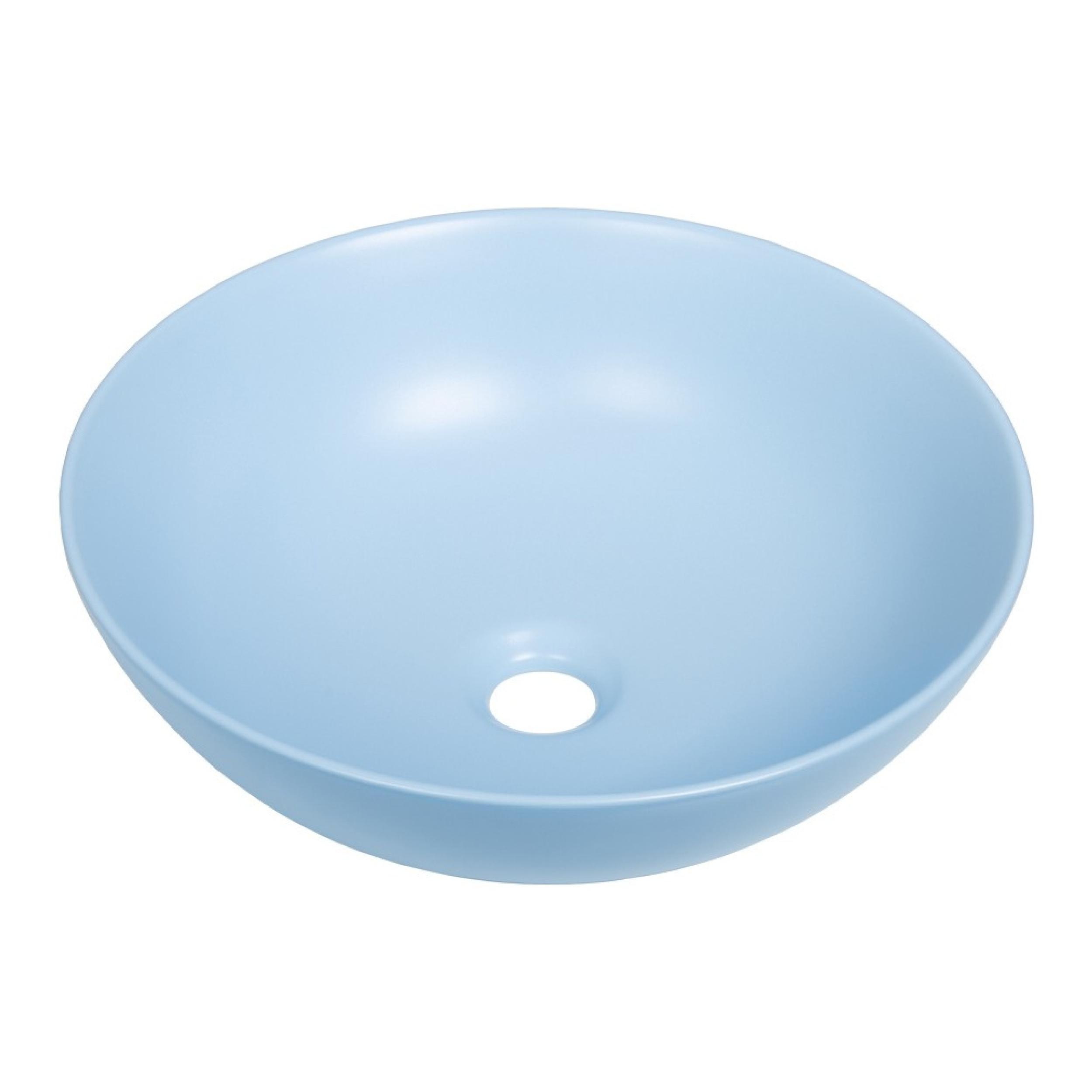 Lavoar de blat cermic rotund Brauer iChoice Patello Azzuro albastru mat 40 cm