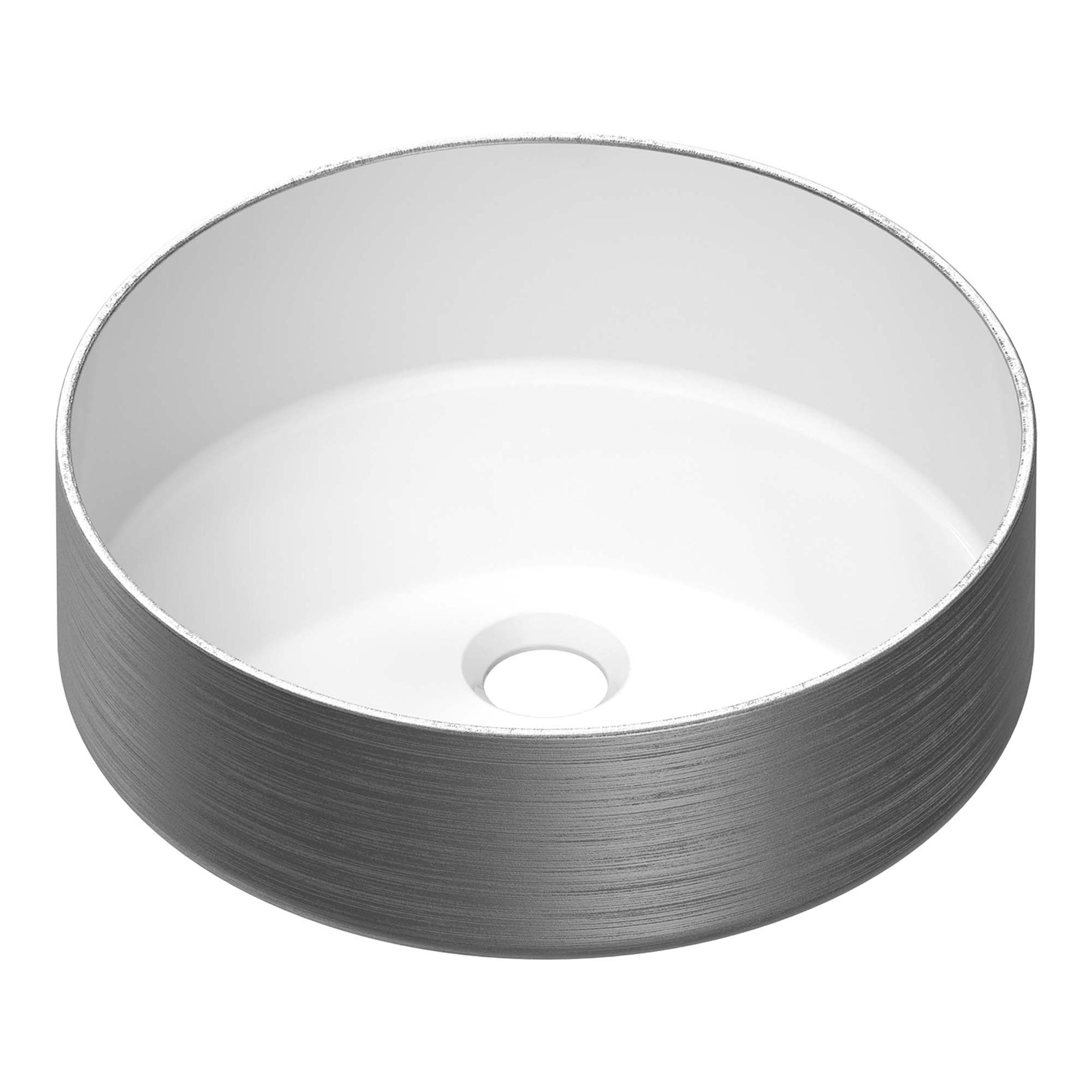 Lavoar de blat rotund Brauer iChoice Duo alb cu argintiu lucios 36 cm